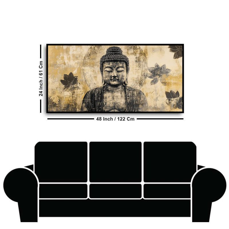 Serenity of Lord Buddha Wall Paintings by Canvas Myntra