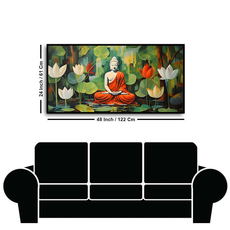 Serenity of Lord Buddha Wall Paintings by Canvas Myntra