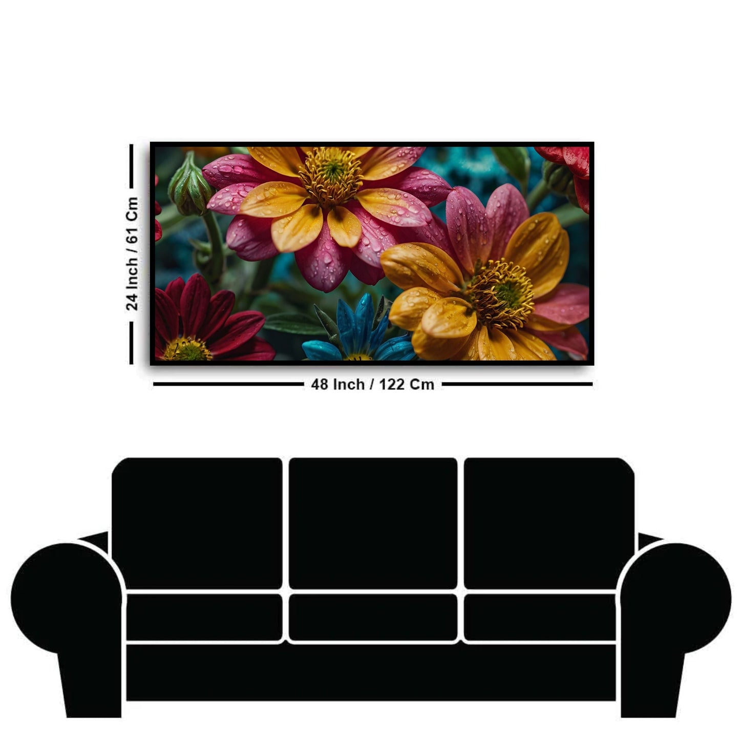 Elegant Floral Flower Wall Art | Vibrant Bloom Design for Bedroom Decor