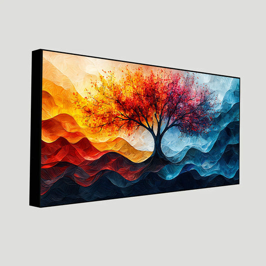 Vibrant Colorful Tree Nature Painting | Stunning Canvas Wall Art for Home Décor