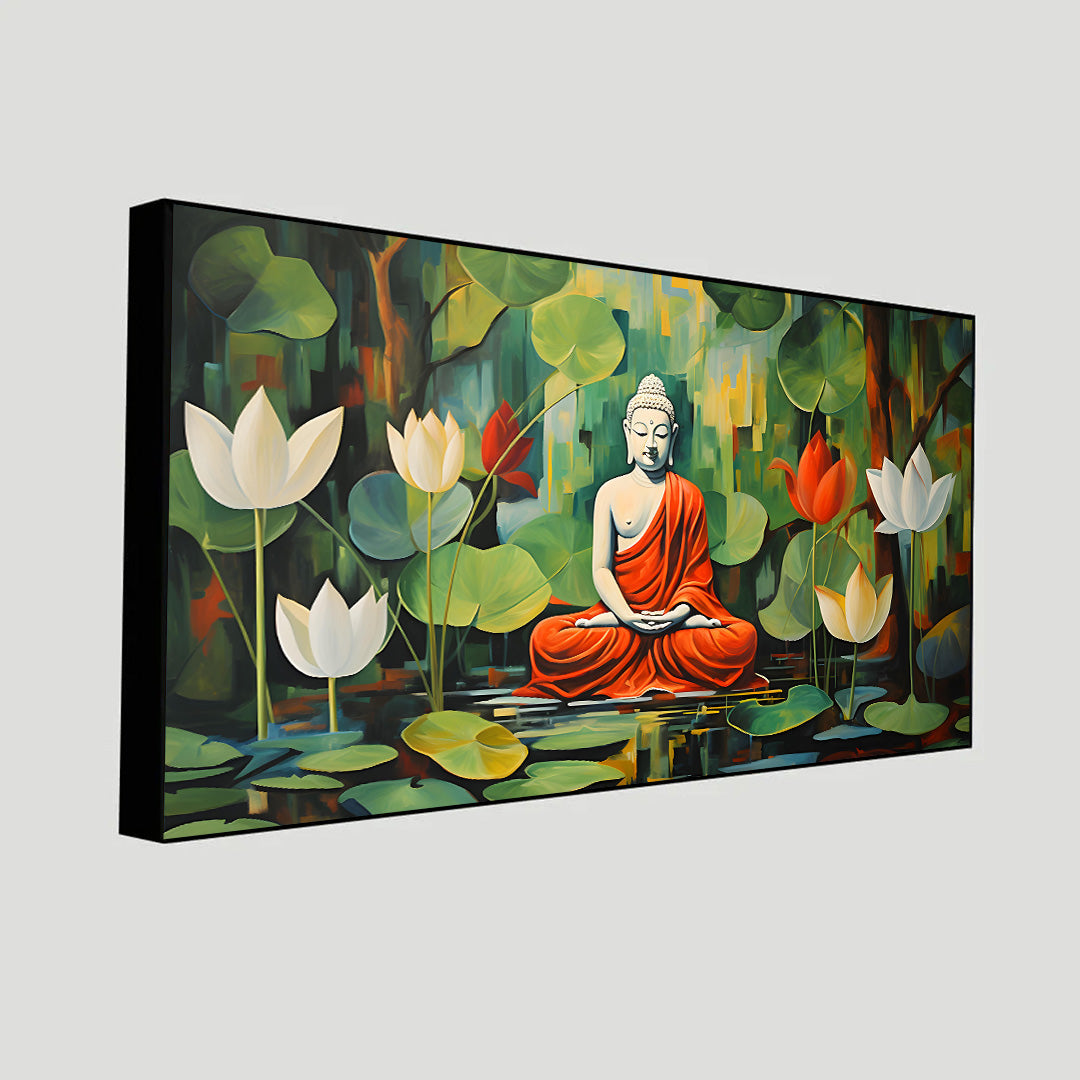 Serenity of Lord Buddha Wall Paintings by Canvas Myntra