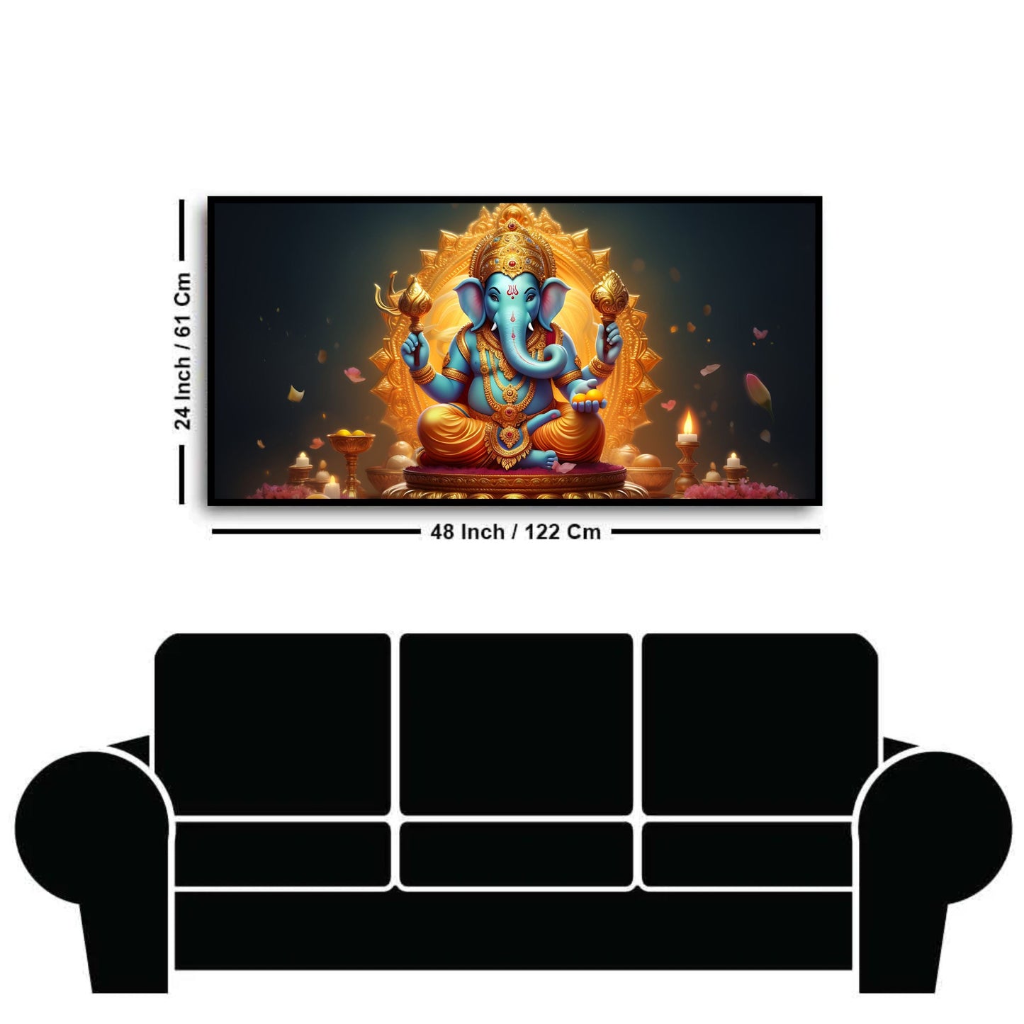 Canvas Myntra | Calm Your Space with Our Gold Ganesha Artwork