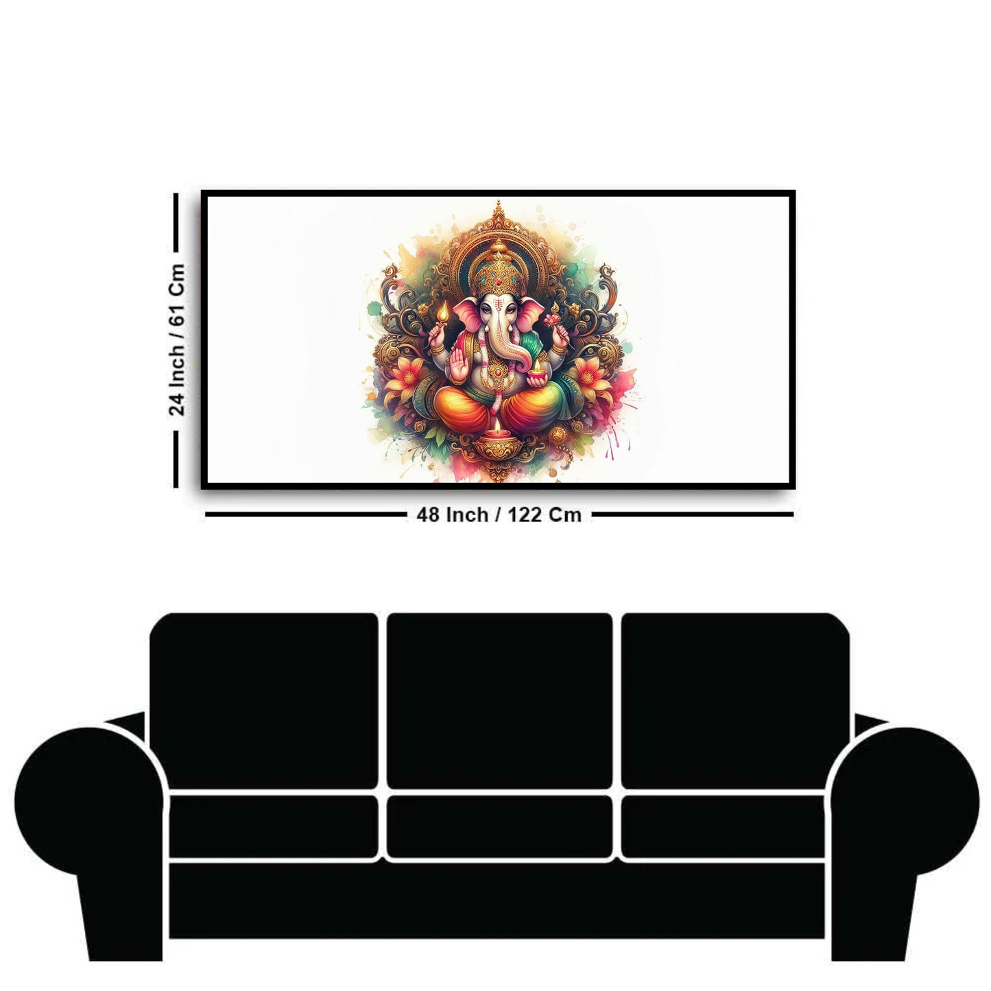 Lord Ganesha Spiritual Wall Painting | Perfect Home Decor by Canvas Myntra