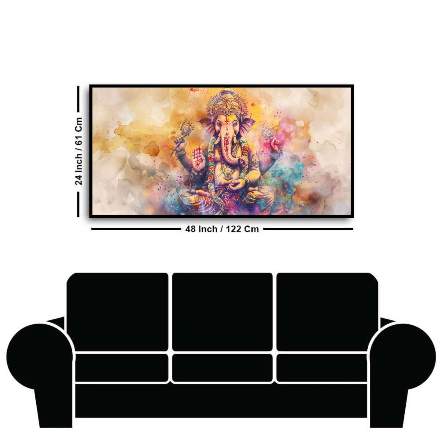 Lord Ganesha Wall Painting | Tranquil Home Decor by Canvas Myntra