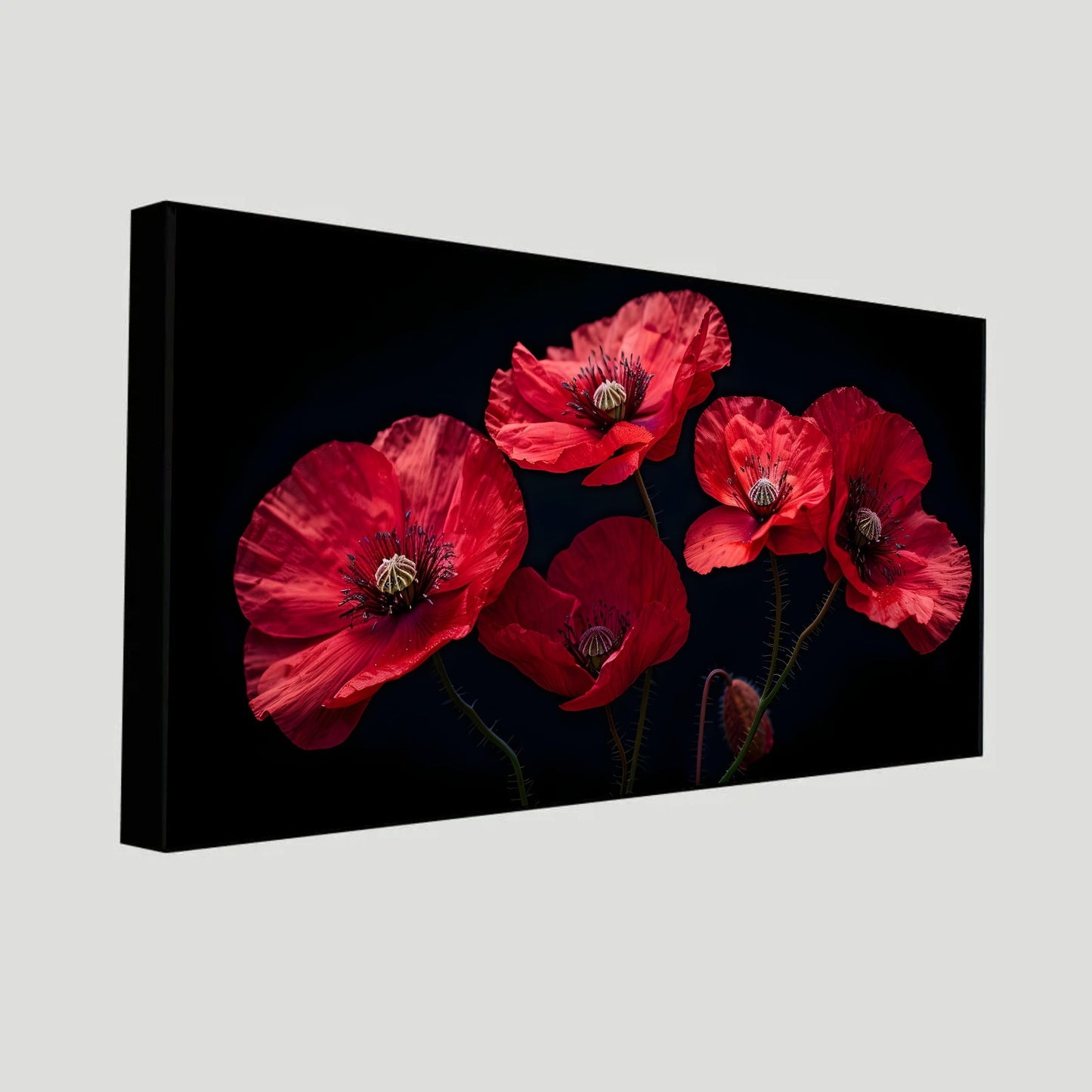 Vibrant Red Botanical Flower Wall Art Painting | Nature Lover’s Choice