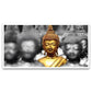 Golden Buddha Statues Spiritual Floating Framed Canvas Wall Painting for Tranquil Home Decor