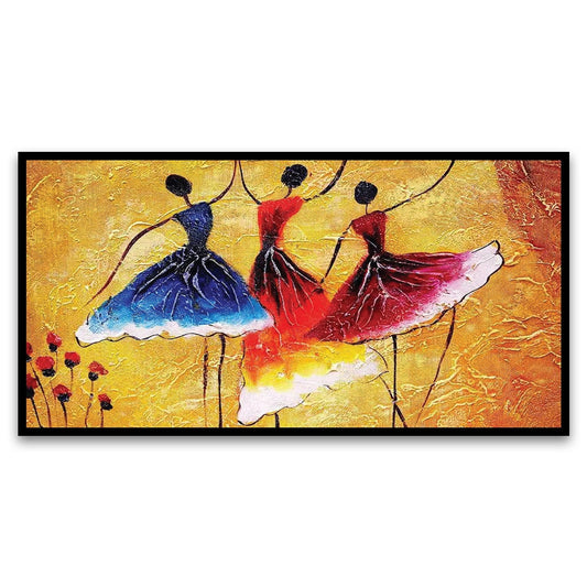 Spanish Ballerinas Dancing Dall Floating Framed Canvas Wall Painting