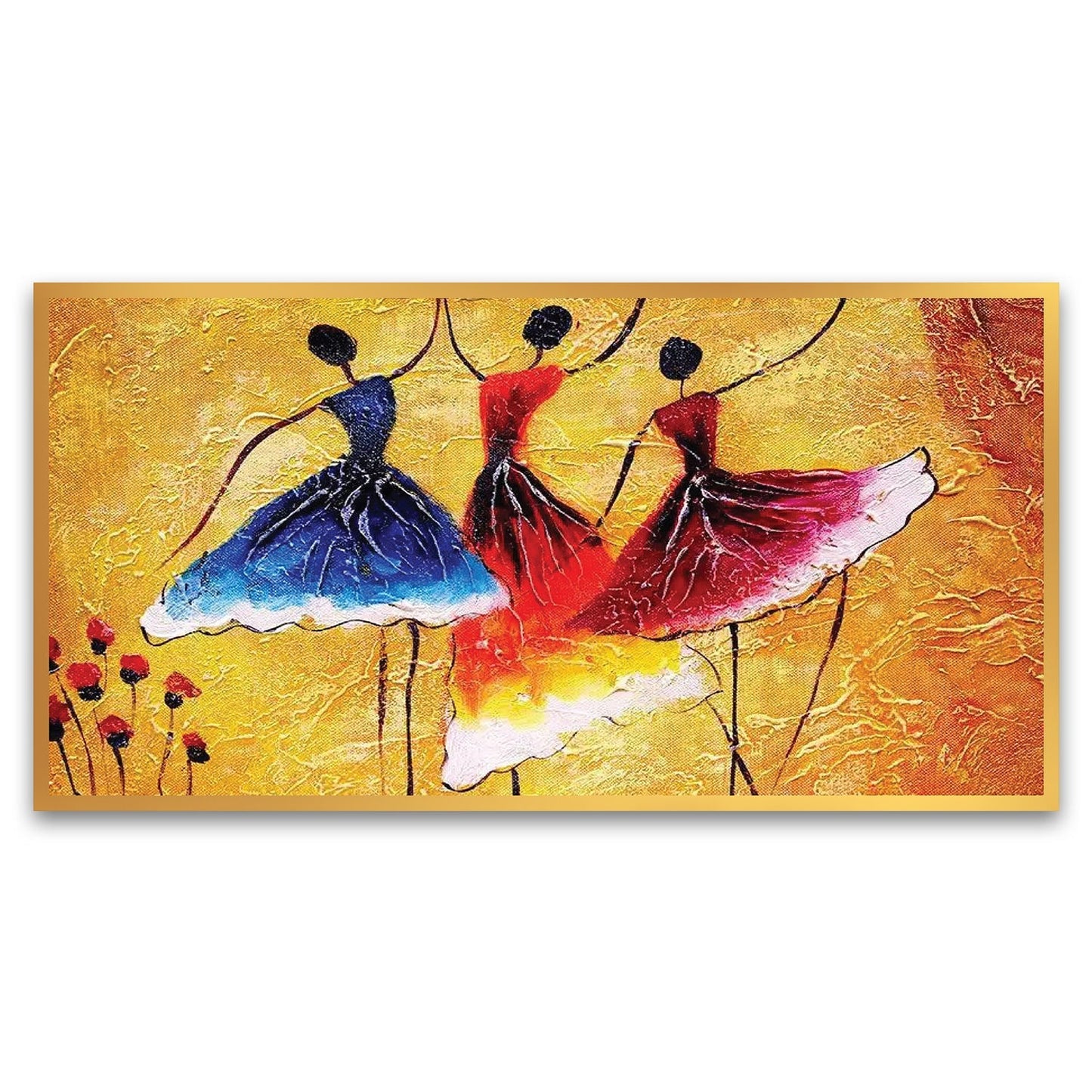 Spanish Ballerinas Dancing Dall Floating Framed Canvas Wall Painting