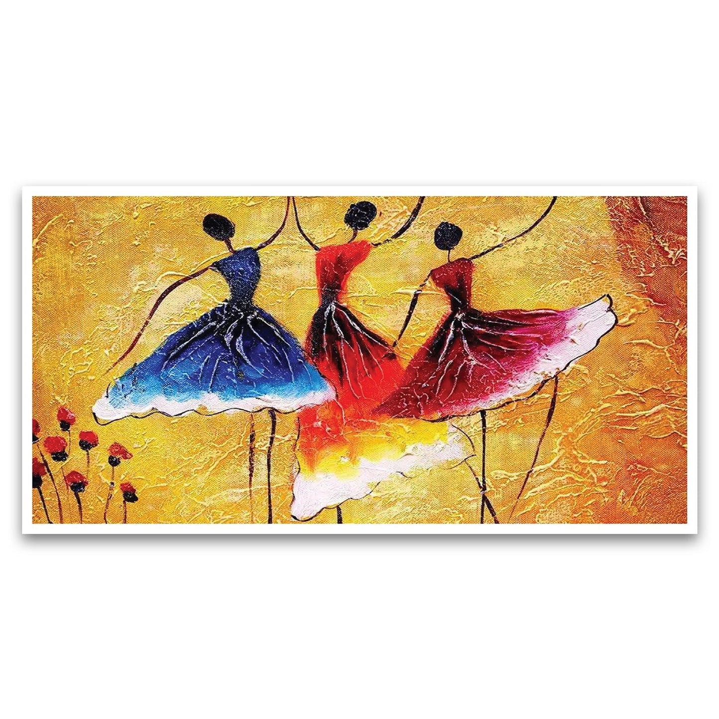 Spanish Ballerinas Dancing Dall Floating Framed Canvas Wall Painting