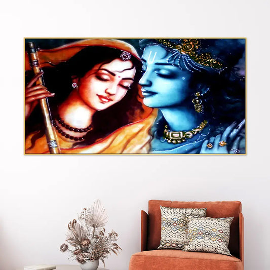 Krishna Meerabai Love Floating Framed Canvas Wall Painting