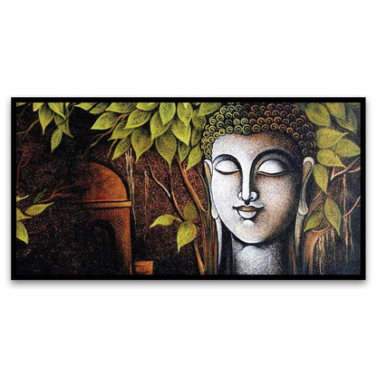 The Buddha and the Bodhi Tree Floating Framed Canvas Wall Painting