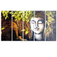 Meditating Peaceful Buddha Wooden Framed 5 Pieces Panel Spiritual Canvas Wall Painting  for Living Room, Bedroom, Office Wall Decoration (24" x 8" Each Panel)