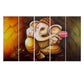 Lord Ganesha Canvas Print  5 Pieces Framed Canvas Wall Painting for Living Room, Bedroom, Office Wall Decoration (24" x 8" Each Panel)