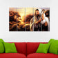 Jesus The Savior Religious Spiritual Multiple MDF Framed Canvas Wall Painting for Home Living Room, Bedroom, Office Wall Decoration (24" x 8" Each Panel)