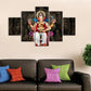 Lal Bagh Lord Ganesha Religious Multiple Framed Canvas Wall Painting for Living Room, Bedroom, Office Wall Decoration