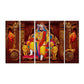 Chattrapati Shivaji Maharaj Wall Painting Wooden Framed 5 Pieces Big Canvas Painting for Living Room, Bedroom, Office Wall Decoration (24" H x 8" W Each panel)