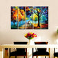 Love Couple in Forest Multiple Framed Canvas Wall Painting for Living Room, Bedroom, Office Wall Decoration(24" H x 8" W Each panel)