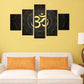 Om Symbol of Lord Shiva Multi Framed Canvas Wall Painting for Living Room, Bedroom, Office Wall Decoration