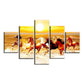 Sunset Gallop Running 7  Horse Multi Framed Canvas Wall Painting with Sunset for Home and Office Décor