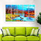 Nature's Serenity Multiple Wooden Framed Canvas Wall Painting of Beautiful Landscape Scenery for Home and Office Décor