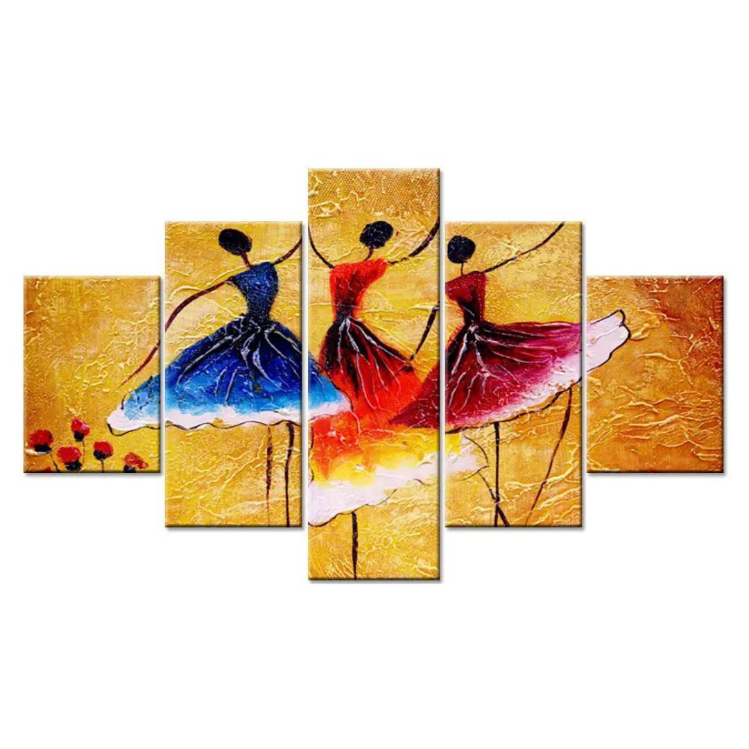 Grace in Motion Ballet Dancer Multi-Frame Canvas Wall Painting | Elegant Home & Office Decor