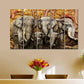 Majestic Elephants Beautiful Wildlife Faimily Multiple Wooden Framed Canvas Wall Painting for Home and Office Decor