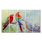 Exquisite Parrot Love Couple 5 Piece Multi Frame Canvas Print Wall Painting for Home and Office Decor