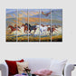 Majestic Horses and Hawk Multi Frame Canvas Wall Painting for Home and Office Wall Dekoration