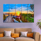 Captivating Sunrise Landscape Multi Frame Canvas Wall Painting for Home and Office Wall Decoration