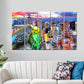 New York City Love Birds Multi Frame Canvas Wall Painting for Home and Office Decor