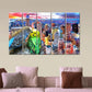 New York City Love Birds Multi Frame Canvas Wall Painting for Home and Office Decor