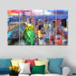 New York City Love Birds Multi Frame Canvas Wall Painting for Home and Office Decor