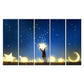 Enchanting Moon and Stars Fantasy 5 Piece Multi Frame Canvas Wall Art