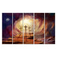 Sacred Jesus Christ on the Cross 5 Pieces Multi Frame Canvas Wall Painting for Home and Office Décor