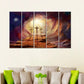 Sacred Jesus Christ on the Cross 5 Pieces Multi Frame Canvas Wall Painting for Home and Office Décor