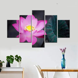 Elegant Pink Lotus Flower Multi Frame Canvas Wall Painting | Serene Home Décor Art