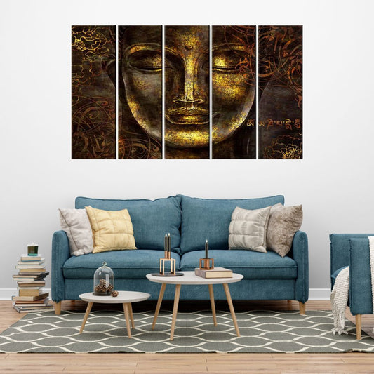 Serenity Embodied Buddha Canvas Wall Painting for Peaceful Home and Office Decor