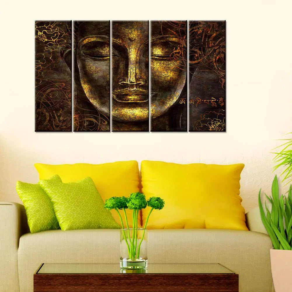 Serenity Embodied Buddha Canvas Wall Painting for Peaceful Home and Office Decor