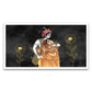 Sacred Bond and Spiritual Harmony Radha Krishna Floating Frame Canvas Wall Painting