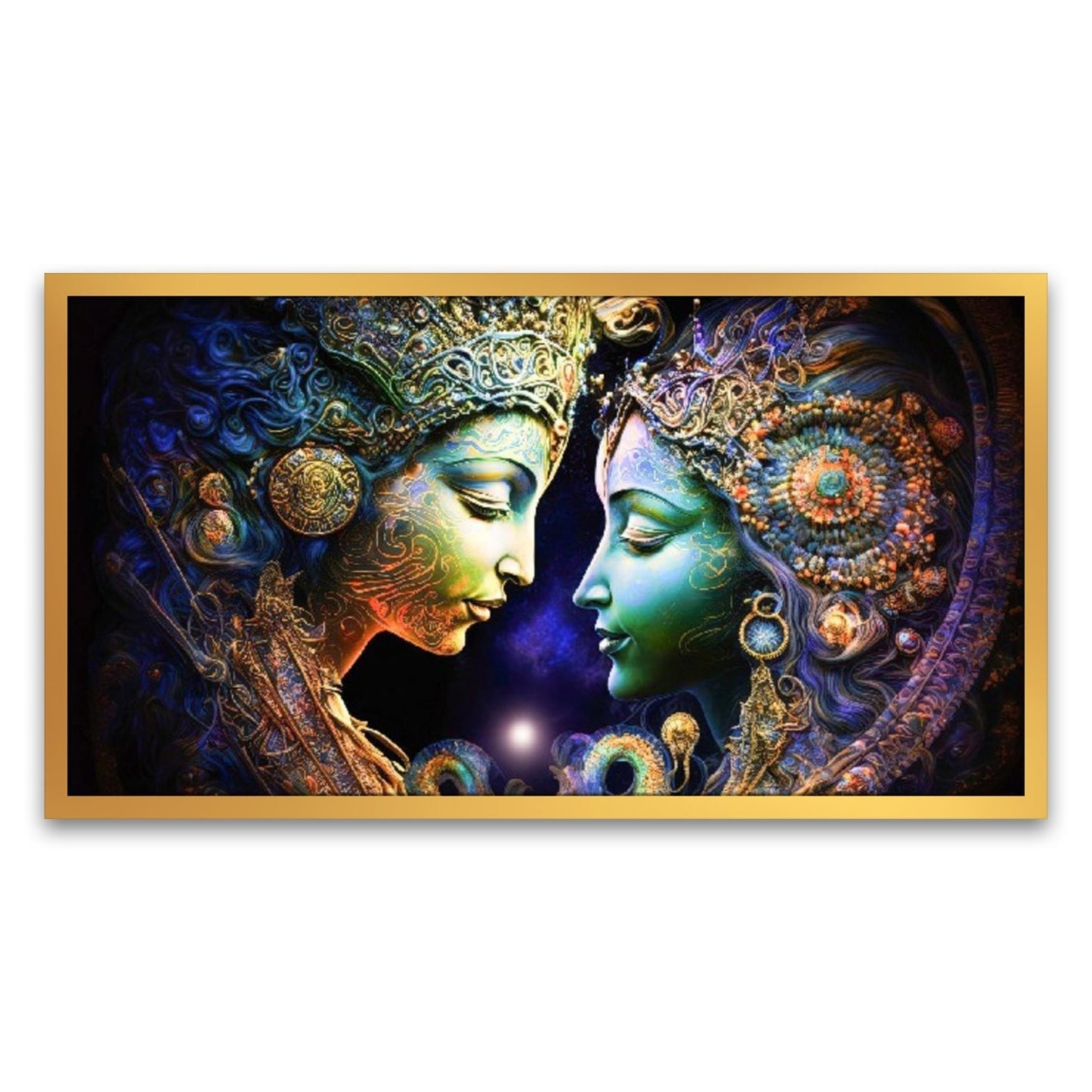 Capturing the Timeless Love and Spiritual Serenity Radha Krishna Canvas Wall Painting