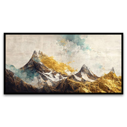 The Golden Mountain Printed wall Decor Floating Frame Canvas Wall Painting