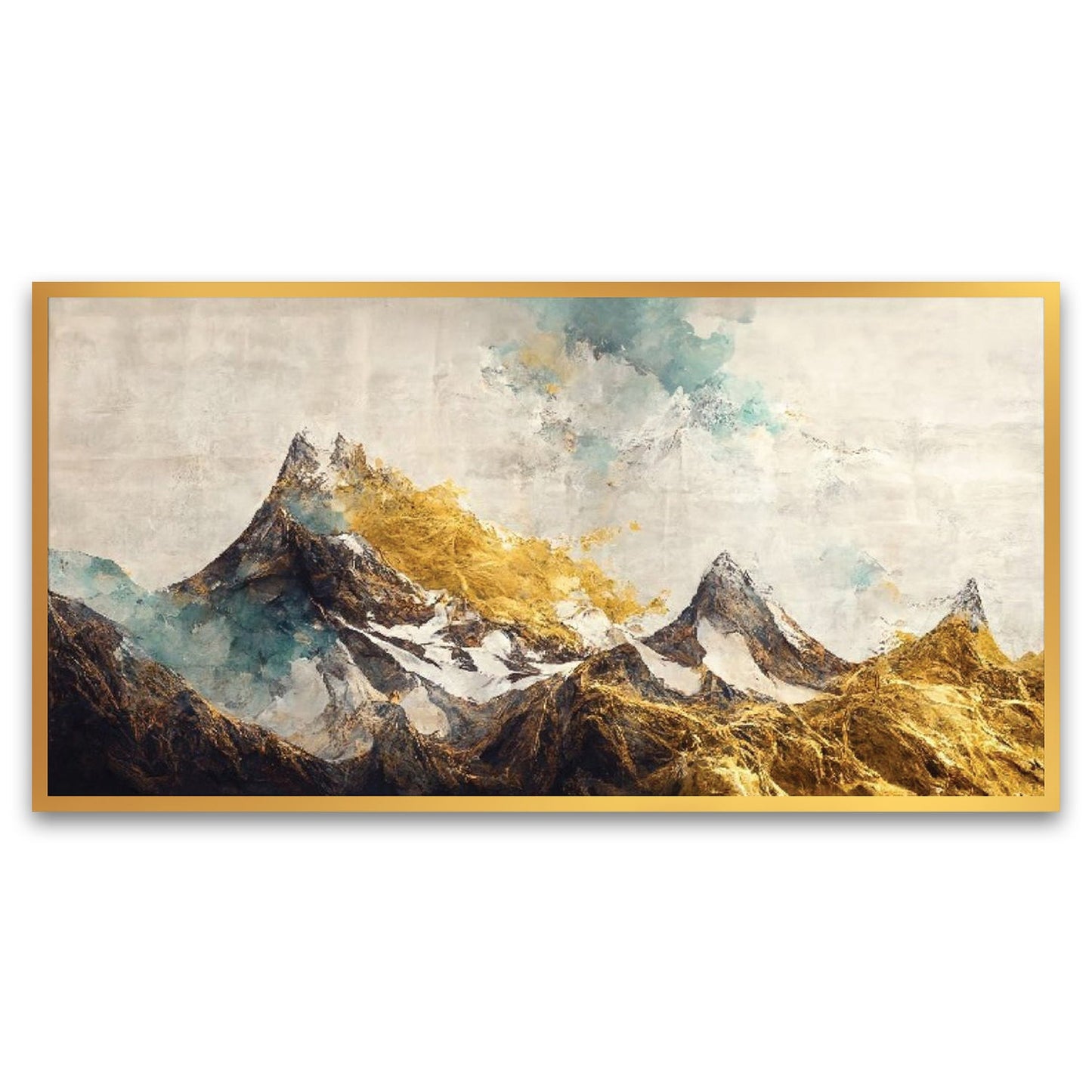 The Golden Mountain Printed wall Decor Floating Frame Canvas Wall Painting