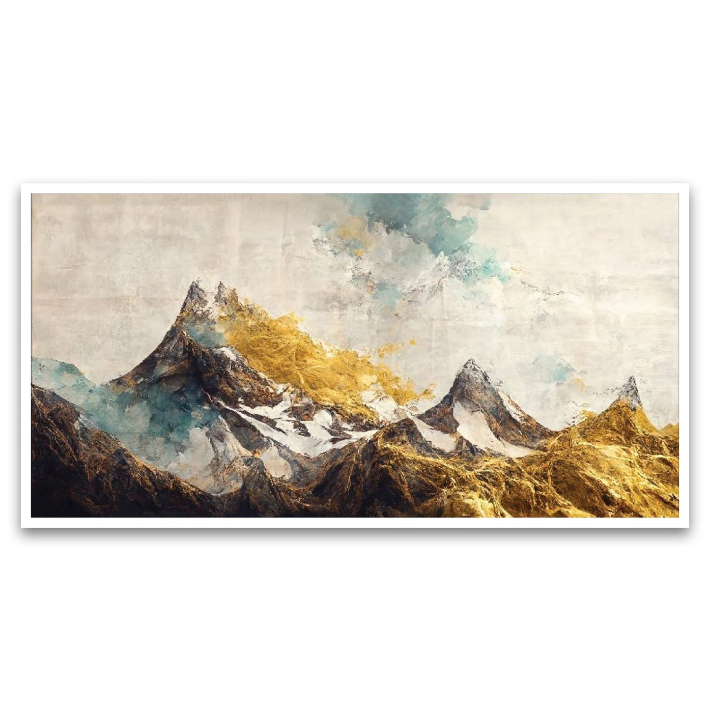 The Golden Mountain Printed wall Decor Floating Frame Canvas Wall Painting