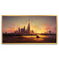 Dubai Skyline Luxury Skyscrapers Floating Frame Landscape Canvas Wall Art