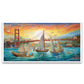 Sailing Past Golden Gate Bridge Floating Frame Landscape Canvas Wall Painting