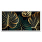 Golden Leaves Botanical Modern Art Print | Floating Frame Canvas Painting