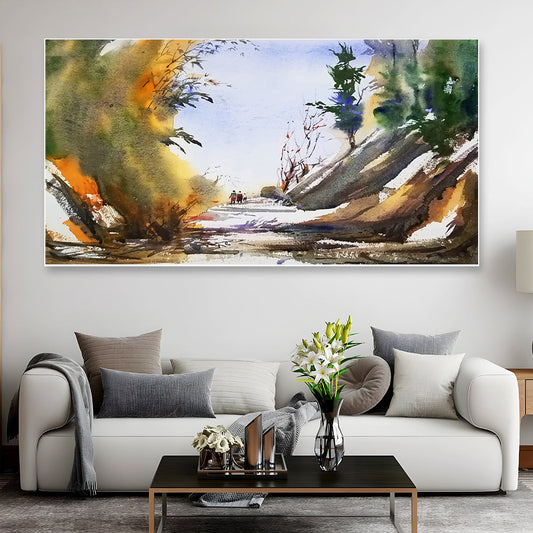 Walk in the Woods: A Journey Through Lush Greenery Canvas Painting