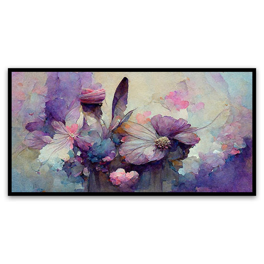 The Delicate Details and Mesmerizing Beauty of Purple Flowers Canvas Artwork