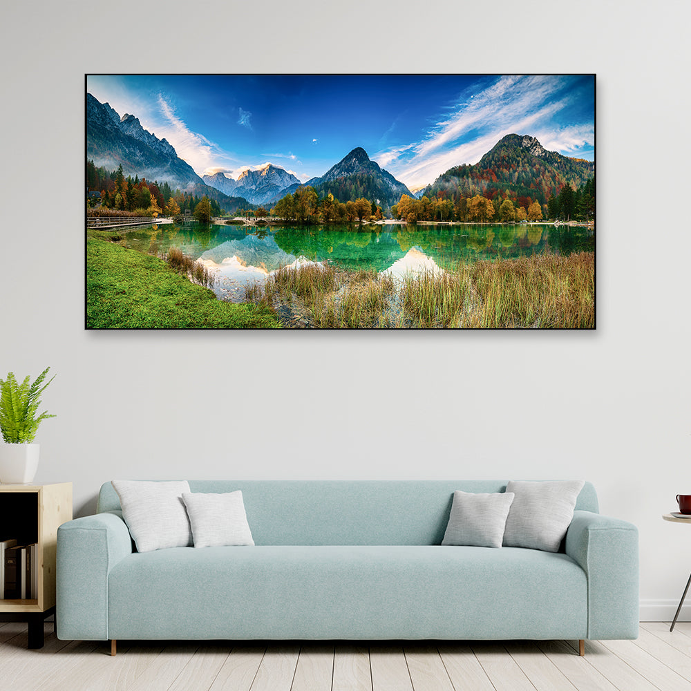 Tranquil Serenity: A Lakeside Escape Captured on Canvas