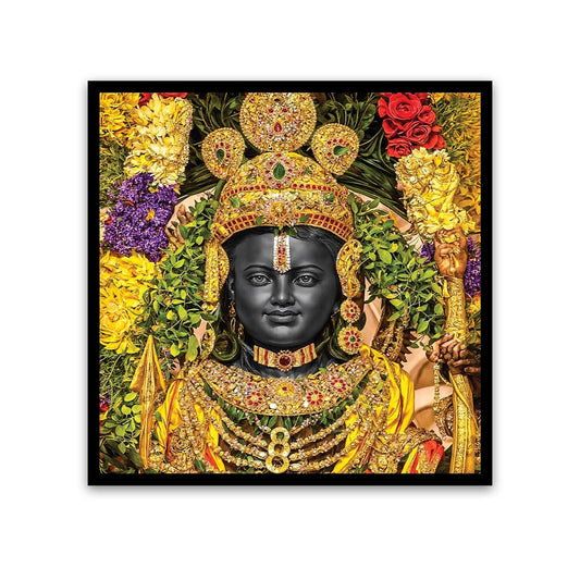 Ram Lalla of Ram Janm Bhoomi Religious Art, Hindu Gods Floating Frame Painting for Living Room, Pooja Ghar, Wall Decoration